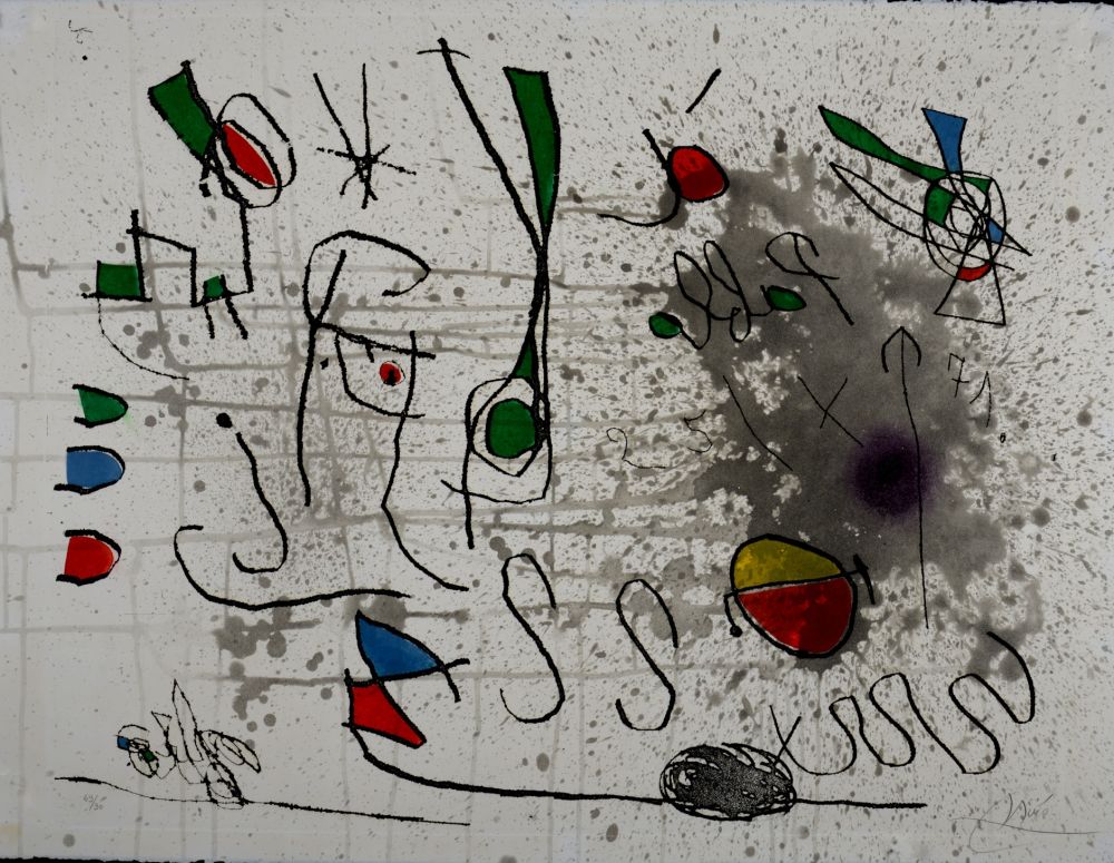 Incisione Miró - Homage to Picasso, 1972 - Hand-signed