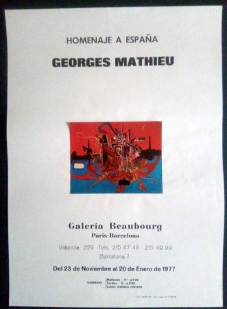 Manifesti Mathieu - Homenaje a España - Galeria Beaubourg Paris - Barcelona 1977