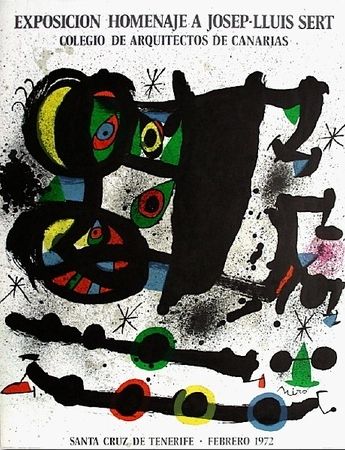 Litografia Miró - Homenaje A Josep-Lluis Sert