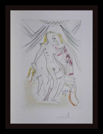 Incisione Dali -  Hommage a Albrecht Durer Venus Mars Cupidon