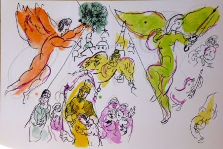 Litografia Chagall - Hommage a Garnier