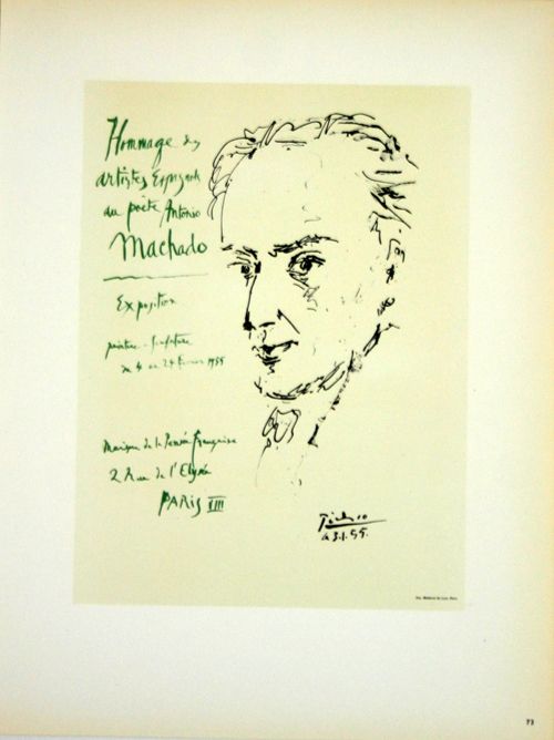 Litografia Picasso (After) - Hommage au Poete  Antonio Marchado