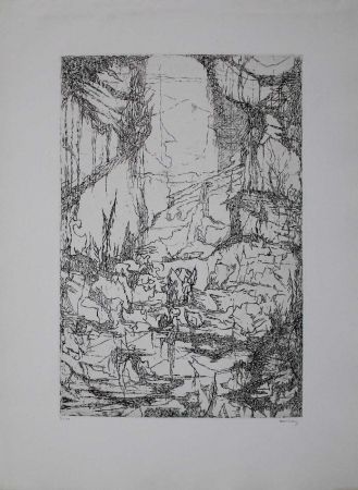 Incisione Eliasberg - Hommage à Dürer (Phantasielandschaft für Dürer)