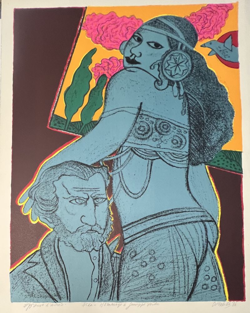 Litografia Corneille - Hommage à Giuseppe Verdi,