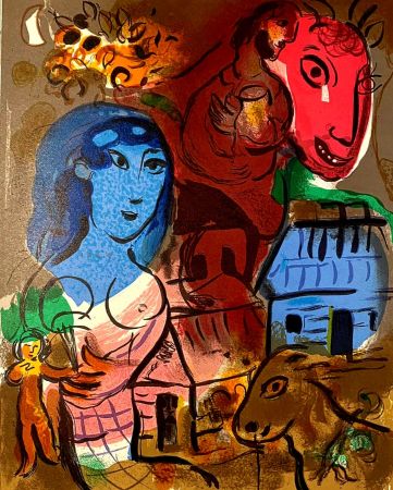 Litografia Chagall - Hommage à Marc Chagall
