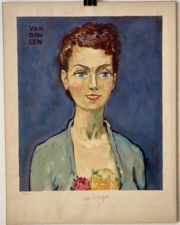 Litografia Van Dongen - Hommage à Marie-Claire - Circa 1950