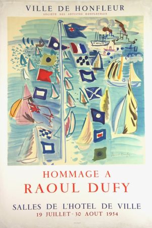 Litografia Dufy - Hommage à Raoul Dufy  Ville de Honfleur