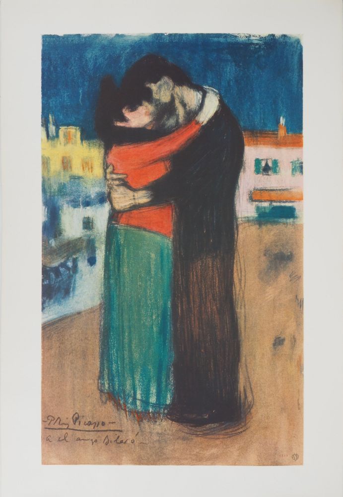 Litografia Picasso - Hommage à Toulouse-Lautrec : Couple amoureux