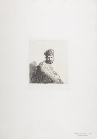 Rotocalcografia Rembrandt - Homme au manteau brode