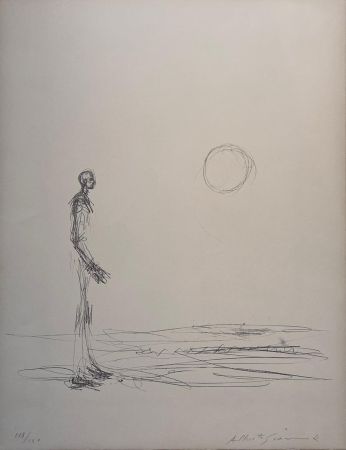 Litografia Giacometti - Homme debout et Soleil 