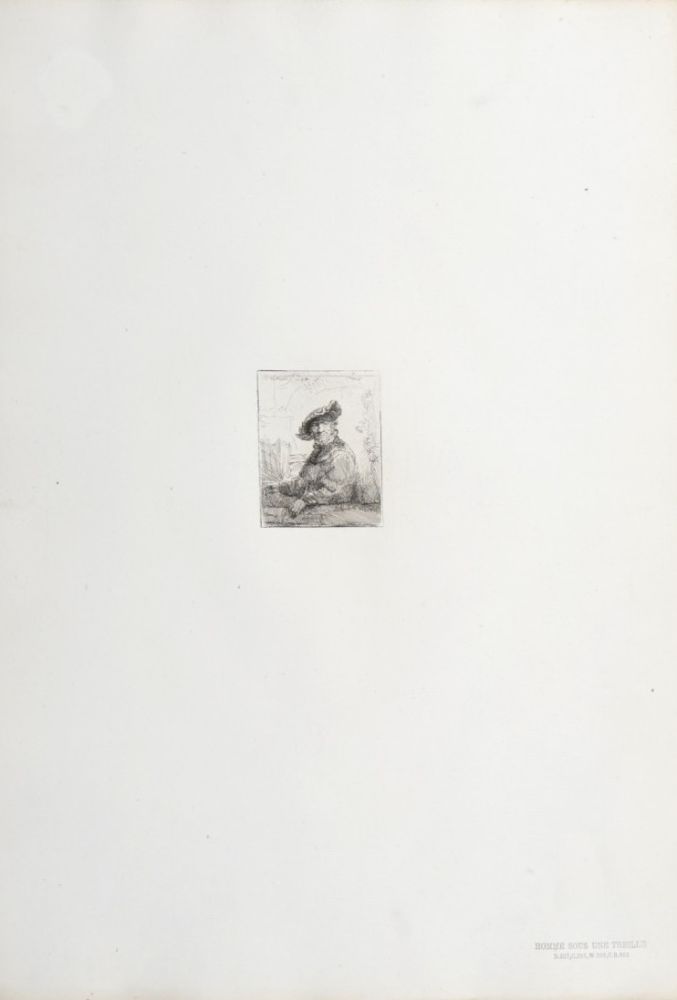 Rotocalcografia Rembrandt - Homme sous une treille