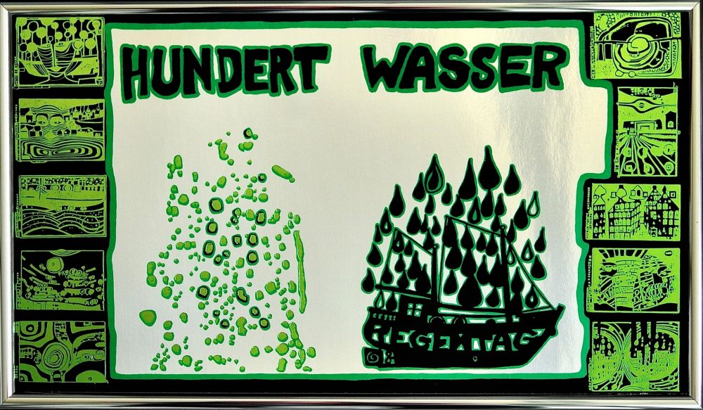 Serigrafia Hundertwasser - Hundertwasser a rainy day on the Regentag