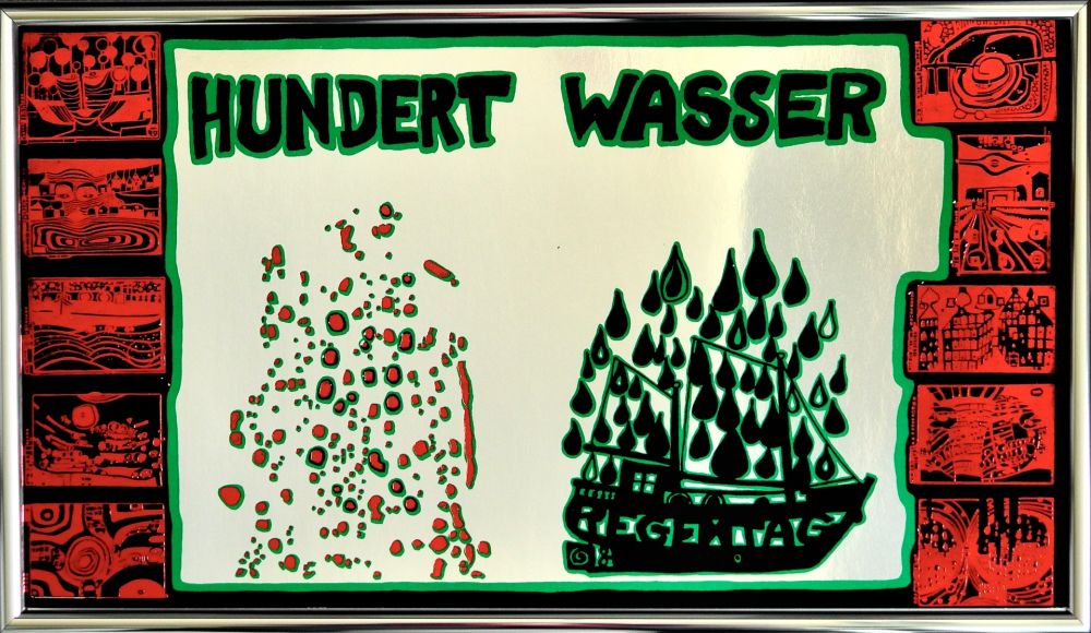 Serigrafia Hundertwasser - Hundertwasser a rainy day on the Regentag