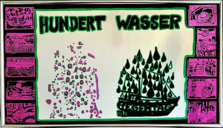 Serigrafia Hundertwasser - Hundertwasser a rainy day on the Regentag