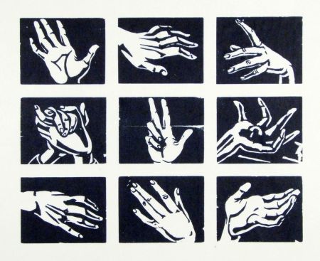 Incisione Su Legno Scheele - Hände (Hands)