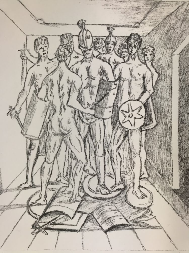 Litografia De Chirico - I gladiatori