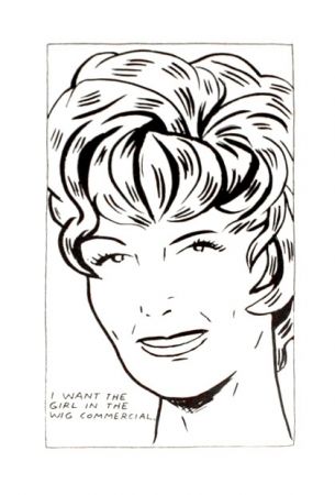 Litografia Pettibon - I Want to be the Girl in the Wig Commercial