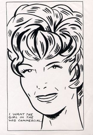 Serigrafia Pettibon - I Want To Be The Girl In The Wig Commercial