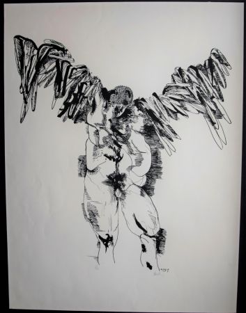 Litografia Baskin - Icarus