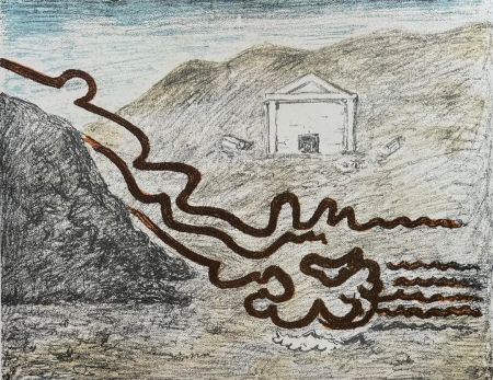 Litografia De Chirico - Il fiume misterioso