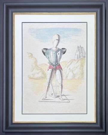 Litografia De Chirico - Il risveglio del Trovatore (hand-colored by artist )