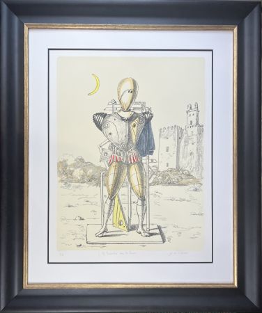 Litografia De Chirico - Il Trovatore con la luna