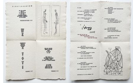 Libro Illustrato Giacometti - ILIAZD (Ilia Zdanevitch, dit.)‎ ‎POÉSIE DE MOTS INCONNUS.‎ Gravures de Giacometti, Picasso, Matisse, Braque, Miro, Léger, Chagall, etc. (1949)