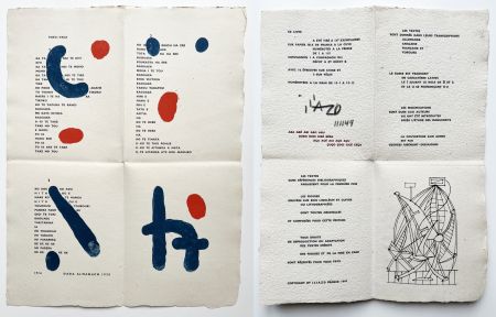 Libro Illustrato Miró - ILIAZD (Ilia Zdanevitch, dit.)‎ ‎POÉSIE DE MOTS INCONNUS.‎ Gravures de Miro, Picasso, Matisse, Braque, Léger, Chagall, Giacometti, etc. 1949.