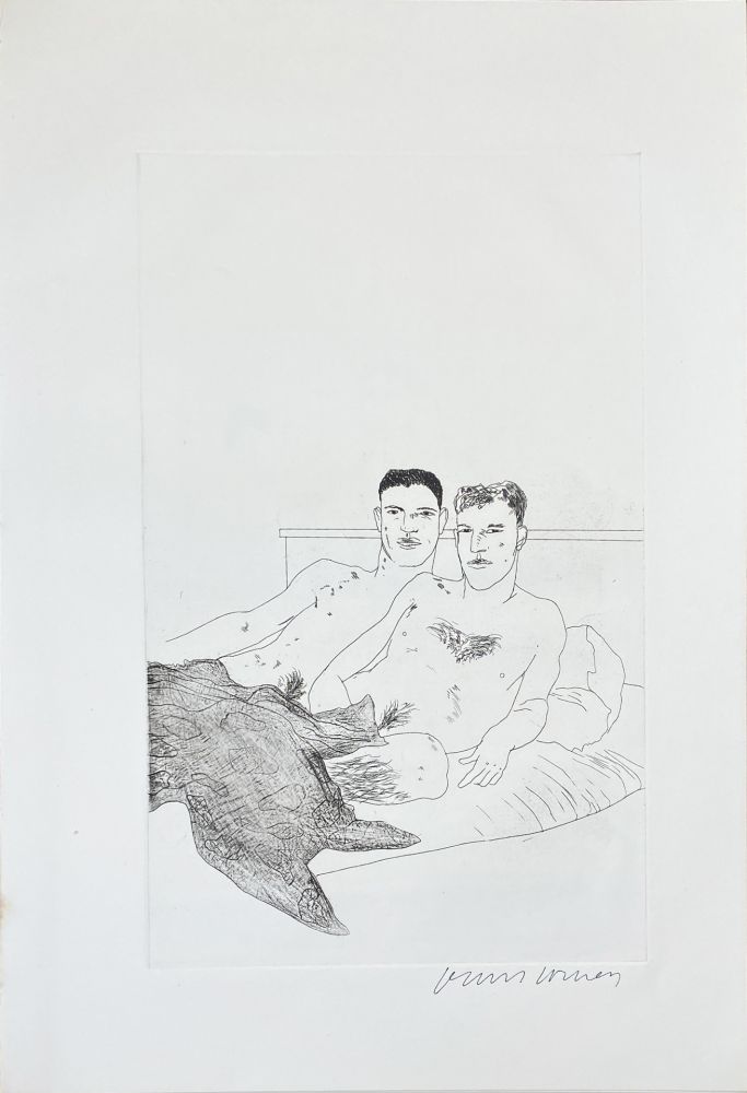 Acquaforte E Acquatinta Hockney - Illustrations for Fourteen Poems from C.P. Cavafy: The Beginning