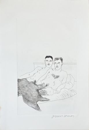 Acquaforte E Acquatinta Hockney - Illustrations for Fourteen Poems from C.P. Cavafy: The Beginning