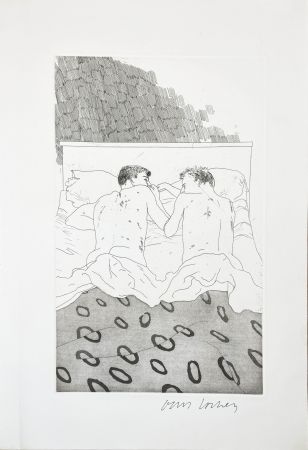 Acquaforte E Acquatinta Hockney - Illustrations for Fourteen Poems from C.P. Cavafy: Two Boys Aged 23 or 24