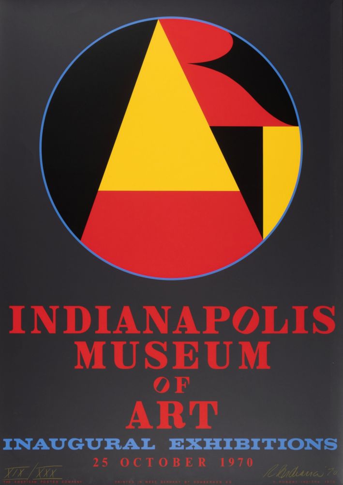 Serigrafia Indiana - Indianapolis Museum of Art, Inaugural Exhibitions, 1970 - Hand-signed