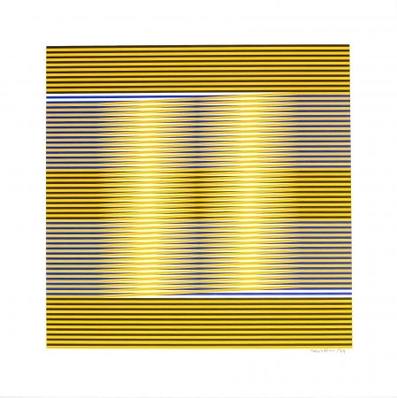 Serigrafia Cruz-Diez - Induction Chromatique (Blue & Yellow) 