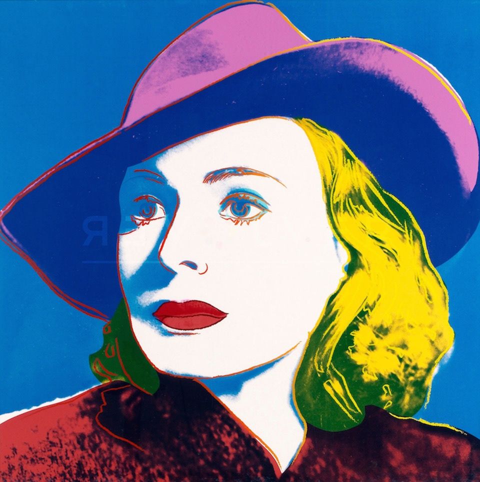 Serigrafia Warhol - Ingrid Bergman, With Hat (FS II.315) 