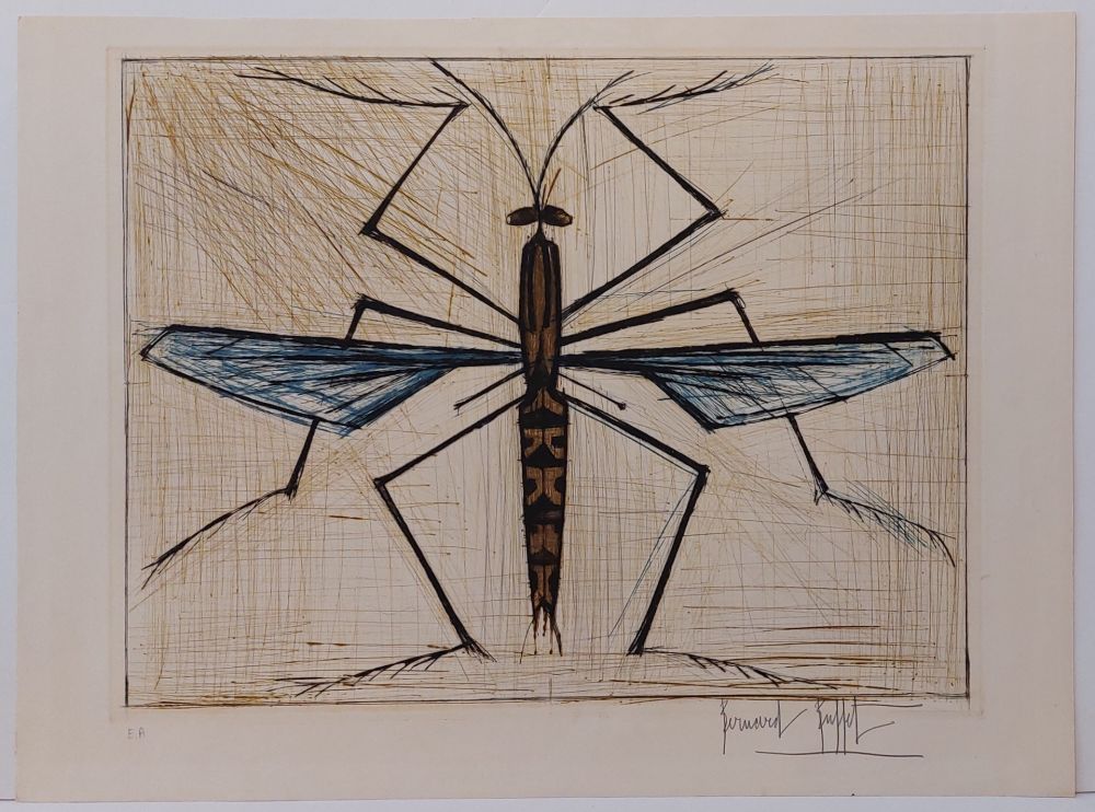 Incisione Buffet - Insecte bleu 