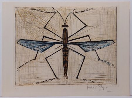 Incisione Buffet - Insecte bleu 