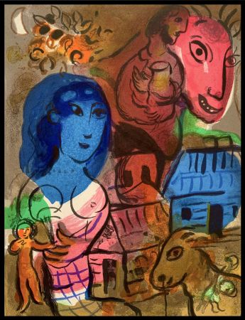 Litografia Chagall - Intimité - Hommage à Marc Chagall 