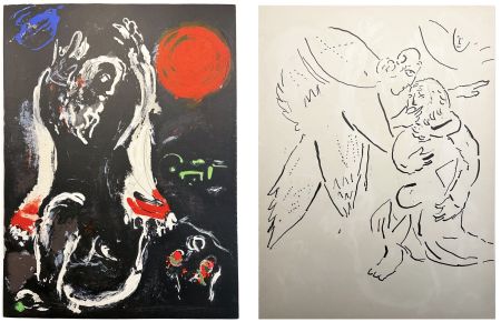 Litografia Chagall - ISAÏE et Isaïe sous l'inspiration divine (La Bible, 1956)