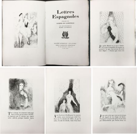 Libro Illustrato Laurencin - J. de Lacretelle : LETTRES ESPAGNOLES. Avec 11 eaux-fortes de Marie Laurencin (1926)