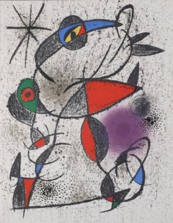 Litografia Miró - Jaillie du calcaire