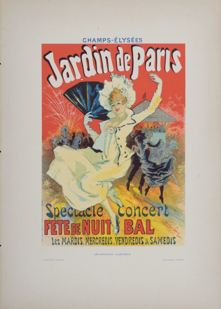 Litografia Cheret - Jardins de Paris, 1896