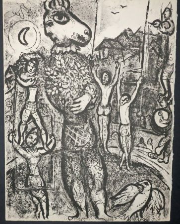 Litografia Chagall - Je me rappelle avoir vu, dans la vitrine... Planche pour 
