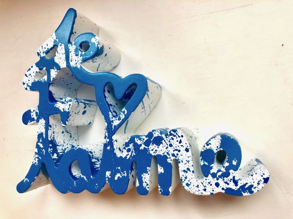 Multiplo Mr. Brainwash - Je t`aime Splash blue sculpture