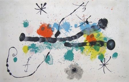 Litografia Miró - JE TRAVAILLE COMME UN JARDINIER
