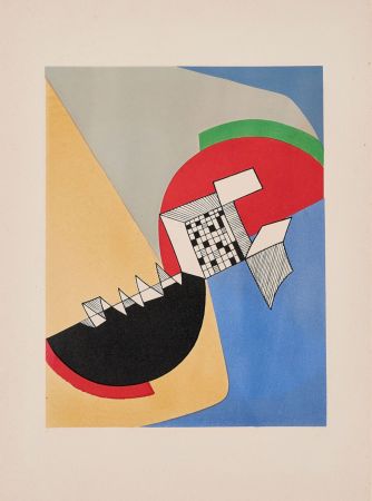 Litografia Arp - Jean Arp - Sonia Delaunay - Alberto Magnelli, Aux Nourritures Terrestres, 1950 