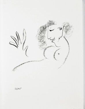 Litografia Chagall - Jean Cassou: vingt-deux poèms