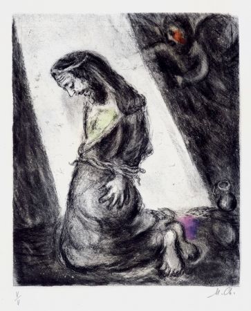 Incisione Chagall - Jeremiah in the Pit (from the Bible Series), 1958