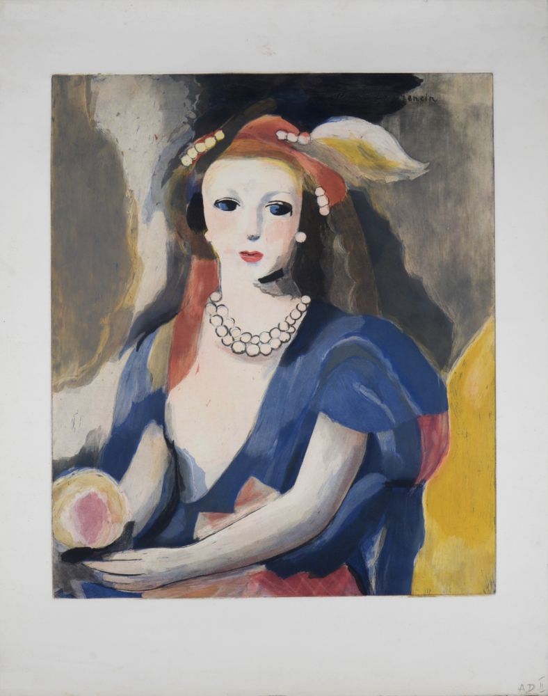 Acquaforte Laurencin - Jeune femme au collier de perles, circa 1980