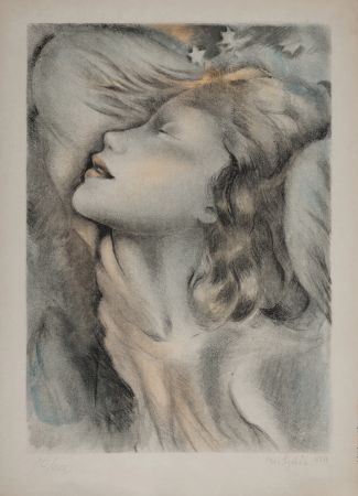 Litografia Lydis - Jeune fille, 1938 - Hand-signed