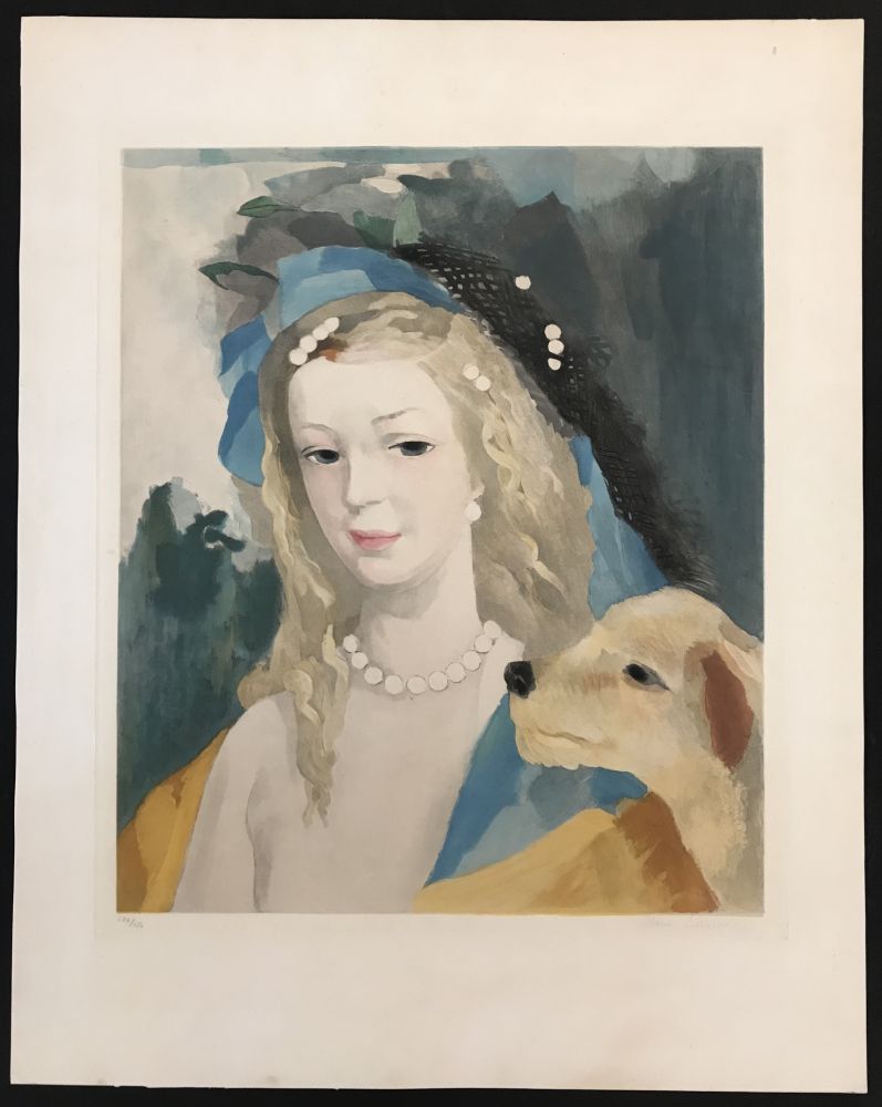 Acquaforte E Acquatinta Laurencin - Jeune Fille Avec Chien